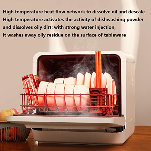 Tafelmodel Vaatwasser 6 Couverts, Home Vrijstaande Vaatwasser Energiezuinig Compacte Vaatwasser Installatie Vrij Aanraakbediening Met Uitgestelde Start, Schoon, Droog En Opslag 440 * 413 * 424 MM - Afbeelding 6