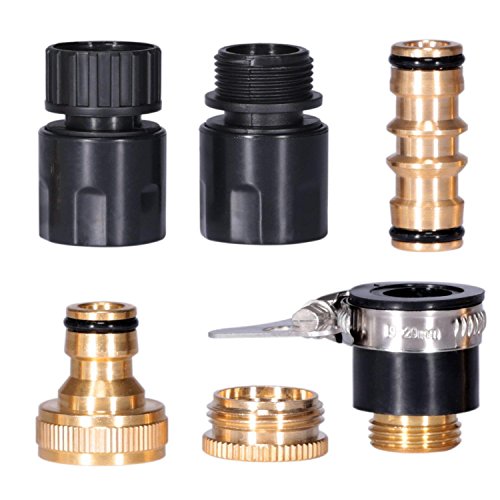 IDESION adaptadores Tubo Agua Conectores para Manguera Jardín Racores para Todos los Tipos de Manguera riego [6 Juego]