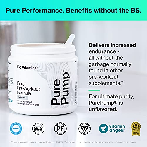 Do Vitamins Purepump - All-Natural Clean Pre-Workout Powder, Boost Energy, Focus, Pumps, Endurance, Paleo, Keto, Vegan, Citrulline, Beta Alanine, Unflavored (30 Servings) #TOP2