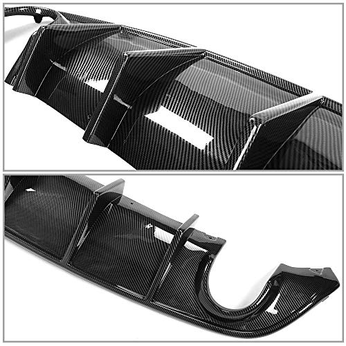 IKON MOTORSPORTS, Rear Bumper Lip Diffuser Compatible With 2015-2020 Dodge Charger SRT, Factory Style Carbon Fiber Print Splitter Spoiler Diffuser Bodykit, 2016 2017 2018 - Thumbnail 5