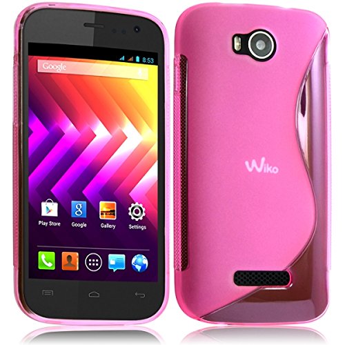 Seluxion - Housse Coque Etui S-Line Couleur Rose Translucide pour Wiko Iggy + Film de Protection