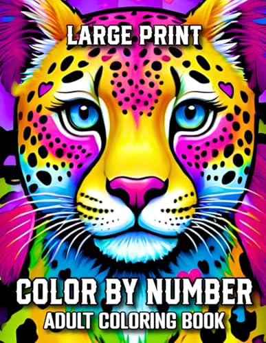 Large Print Color By Number Adult Coloring Book: 100 Pages Color By Number Large Print Coloring Book for Adults With Beautiful and Simple Designs of ... and Nature | Fun and Relaxing Gift Idea image 2