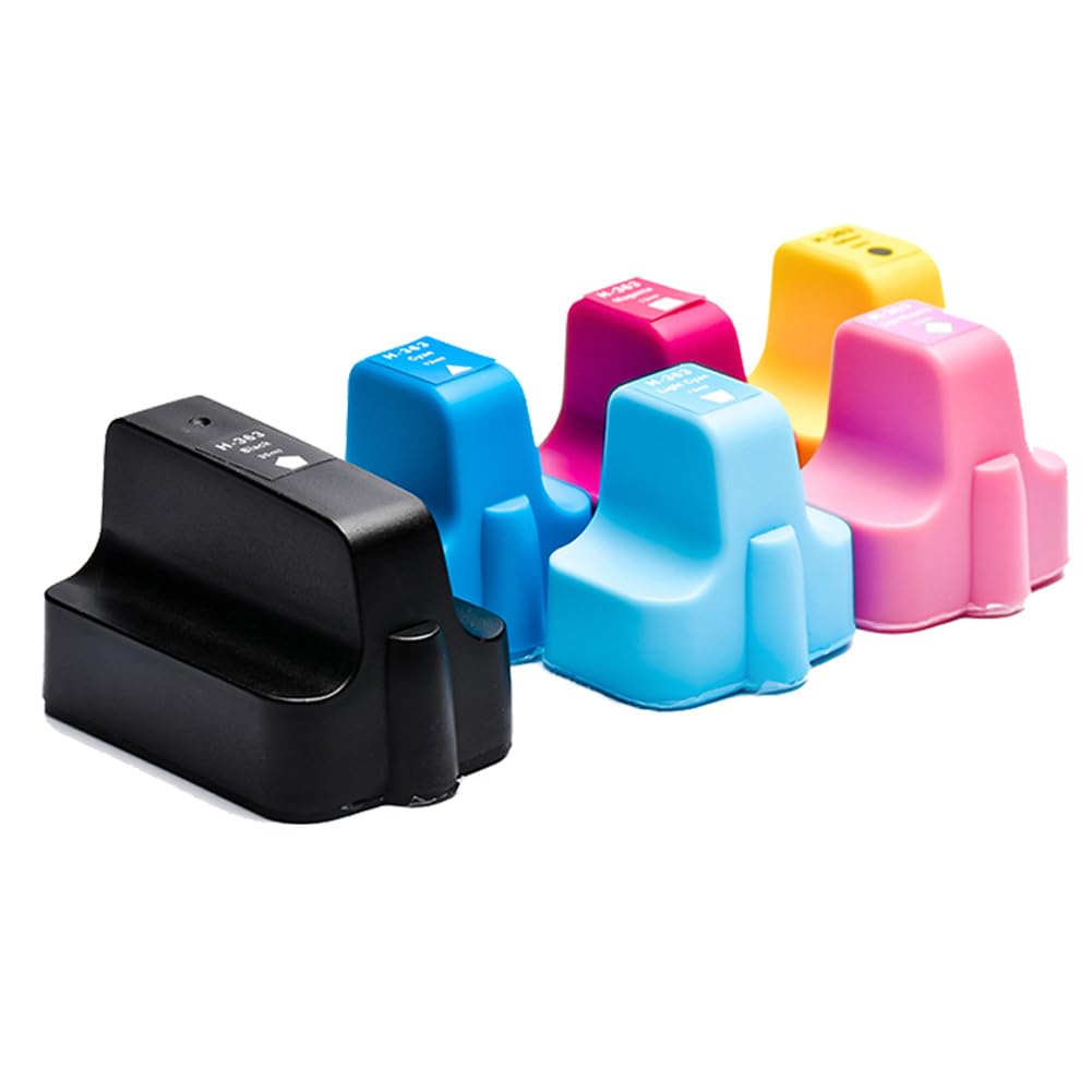6 Cartouches D'encre Compatibles HP363 Pour Photosmart P3210 - Non OEM - Neuf Sous Blister