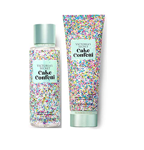 Victorias Secret Pink Sweet Fix Fragrance Mist and Lotion Set (2PC) - 8.4 fl oz & 8 fl oz (Cake Confetti)