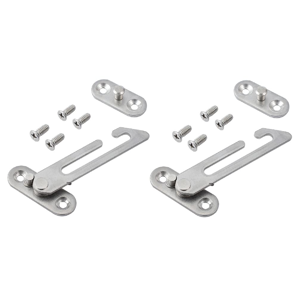 2 Pcs Window Restrictor Catch Locks, Stainless Steel Child Safety Window Restrictor Hook, Child Restrictor Security Locks for UPVC Windows (Right Handed)