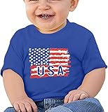 Baby American Flag Shirt USA 4th of July T-Shirt Patriotic Stars Stripes Short Sleeve Independence D