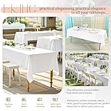 12 Packs White Table Cloth 153 x 320cm(60x126inch), White Tablecloth Bulk Rectangle Polyester Table Cover for 8ft Rectangle Tables Washable Table Cloth for Wedding Party Restaurant Banquet Table - Image 4