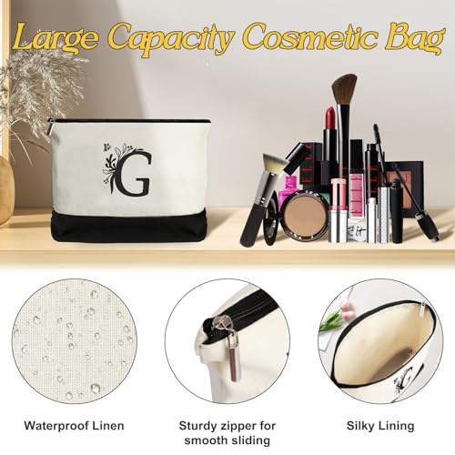 Image of Gifts for Women, Bridal Shower Gift Bag for Her,Wedding Bride Birthday Bags | Canvas Tote Bag with Makeup Bag, Large Capacity, Easy to Clean and Reusable, Waterproof, Gift for Christmas ,Bride To Be Gift