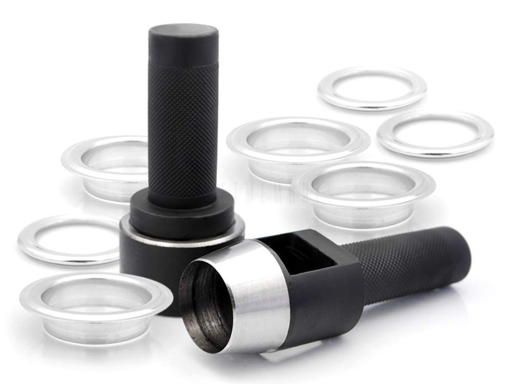 CRAFTMEMORE 3,8 cm ID Tülle Werkzeug Kit für Vorhang Ringe Ösen Setter Locher Cutter & Packung mit 10 Ösen (3,8 cm)