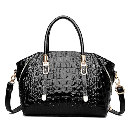 Image of Trendy Crocodile Handbags for Women: Large Capacity Leather Handbag Crossbody Bags with Shoulder Strap Ideal Choice
