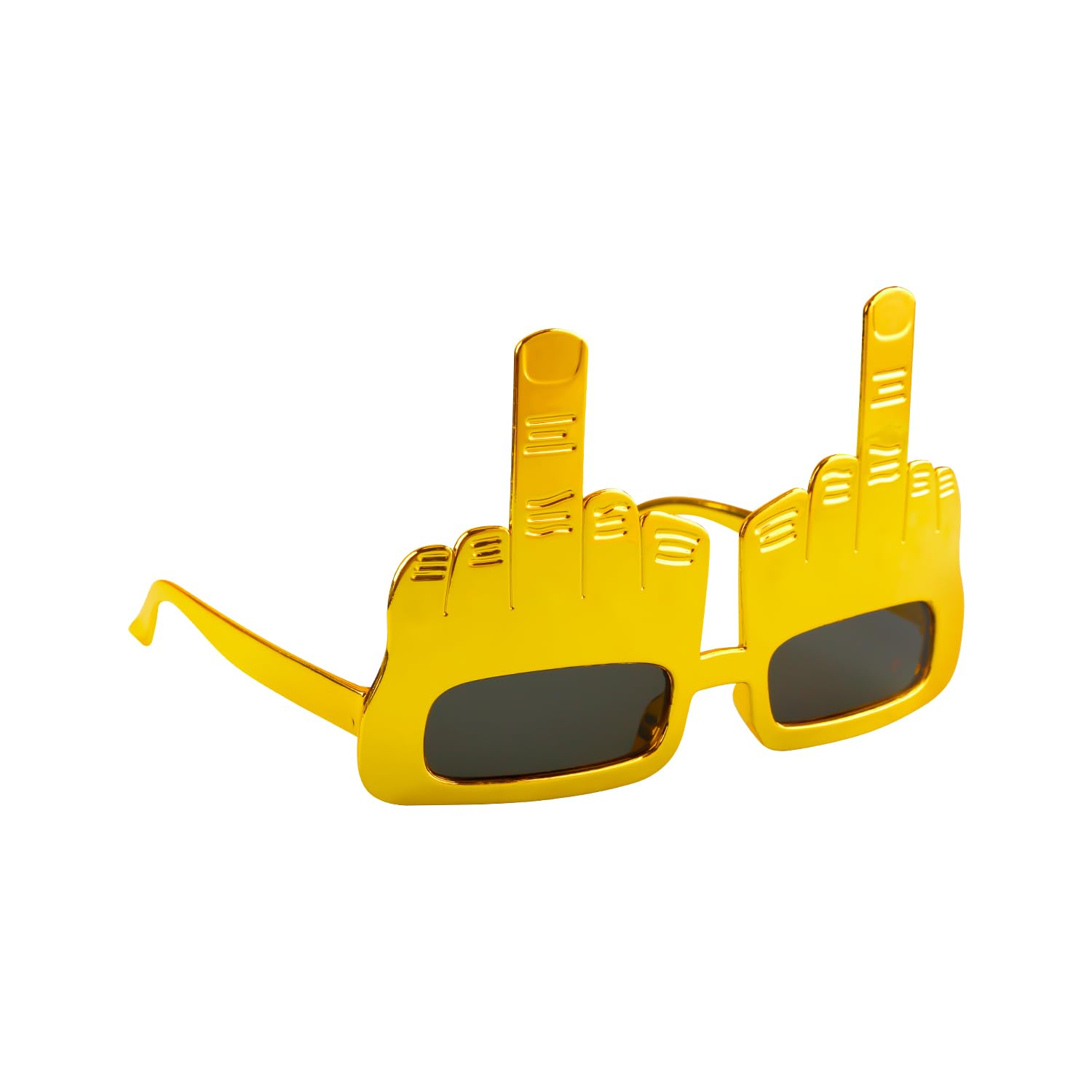 Gaomumu Gold Middle Finger Sunglasses, Funny Party Eyeglasses, Creative Novelty Eyeglasses, Humorous Photo Booth Props for Festival, Masquerade and Celebration Events