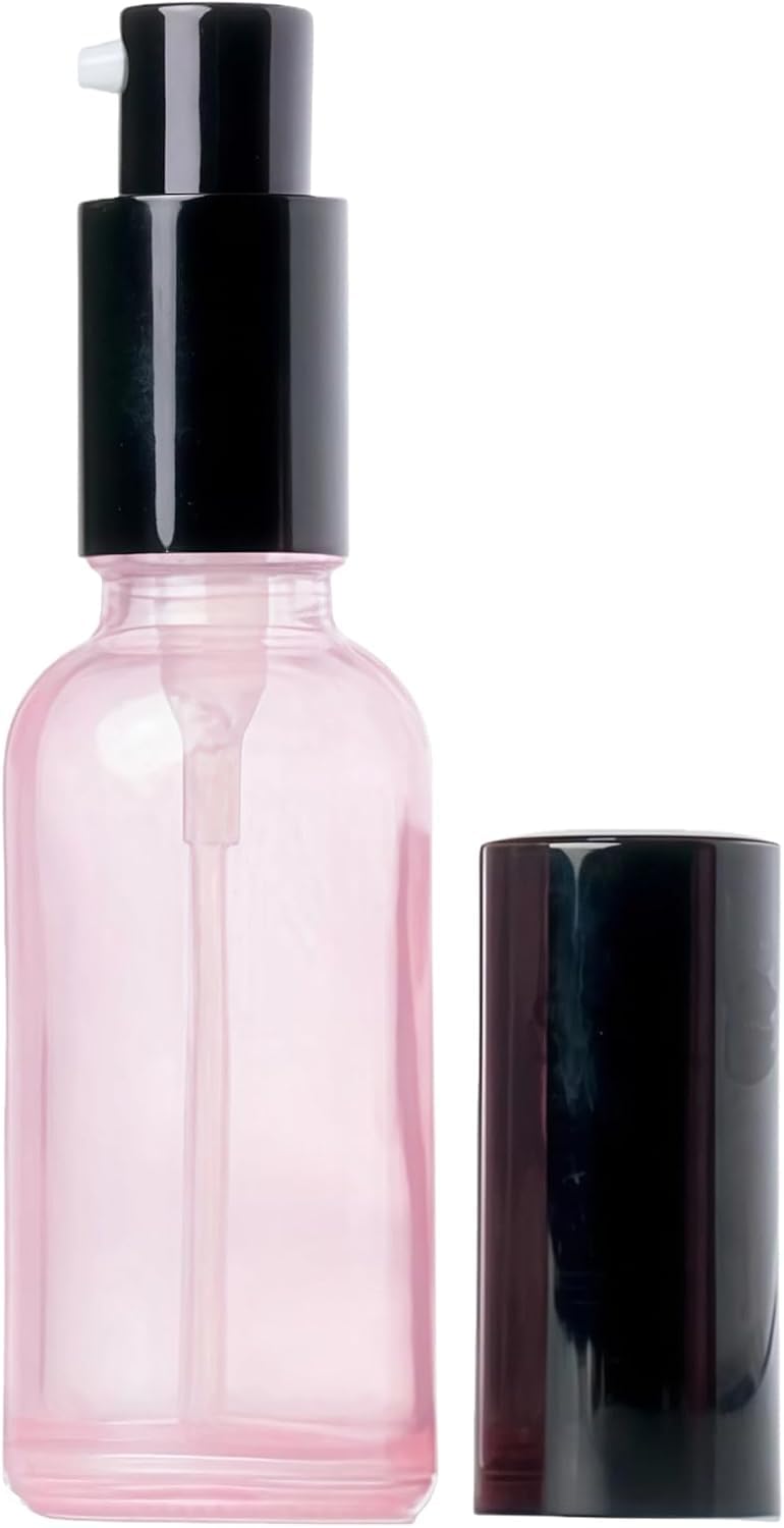 1PC Pink Glass Spray Bottle Container Press Bottles For Fine Mist Moisturizing Watering Perfume Cologne (30ML /1oz)