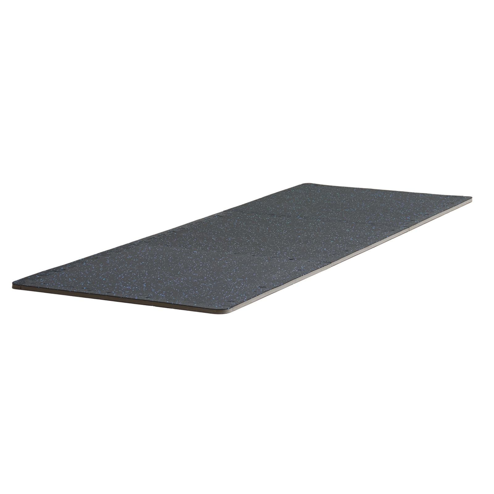 VEVOR Puzzle Emboîtable pour Salle de Sport 12PCs 14 mm d'Épaisseur, Dalles Caoutchoutées en Mousse EVA, Tapis de Gym 61x61 cm, Couverture 4,5 m², Gymnastique, Maison, Noir et Bleu