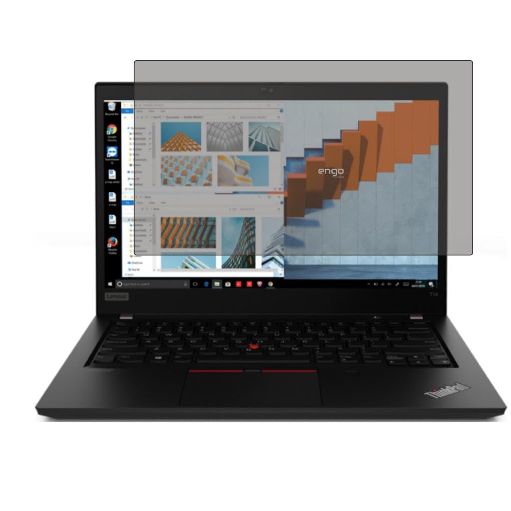 Engo Lenovo Thinkpad T14 G2 14 İnç İle Uyumlu Hayalet Ekran Koruyucu Notebook, Yandan Görünmeyen Anti-Spy Gizlilik (Privacy) Laptop Koruması, 9H Temperli Nano Kırılmaz Esnek Cam, Parlama Önleyici