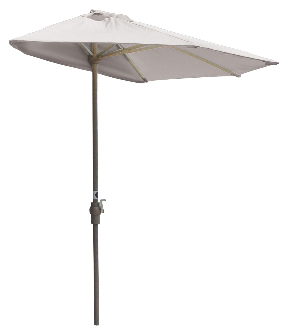 Blue Star Group Off-The-Wall Brella Natural Olefin Half Umbrella, 9'-Width, White