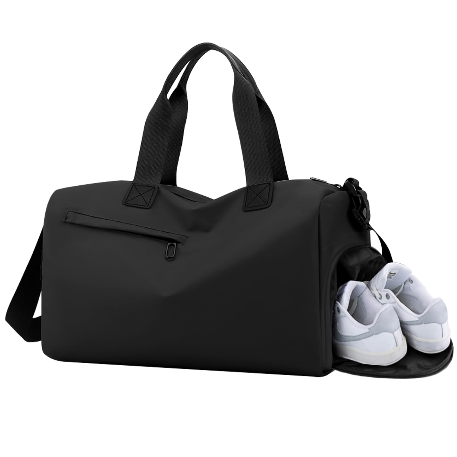 Sporttasche Mit Schuhfach Und Nassfach, Sporttasche Wasserdicht, Trainingstasche, Gymtasche, Fitnesstasche, Gym Tasche Herren, Fitness Tasche, für Herren & Damen für Sport, Training, Gym (Schwarz)