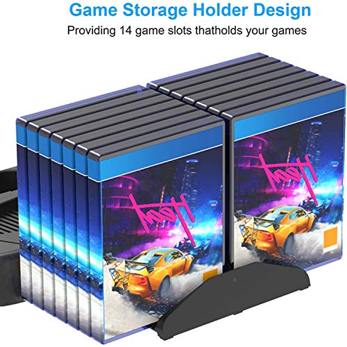 Image of Tobo PS-5 Charging Station Compatible with PlayStation 5 Console, Vertical Stand with Cooling Fan for PS5 and PS5 Digital Edition,PS5 Accessories TD-339GA