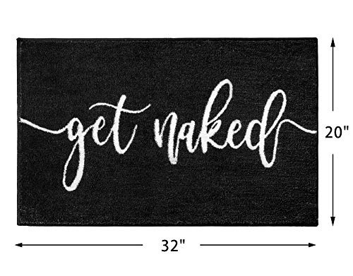 R Rora Get Naked Bath Mats Black Bathroom Rugs For Bathtub Funny Bathroom Decor Cute Plush Bathtub Mat Water Absorbent Non Slip Bath Mat #TOP1