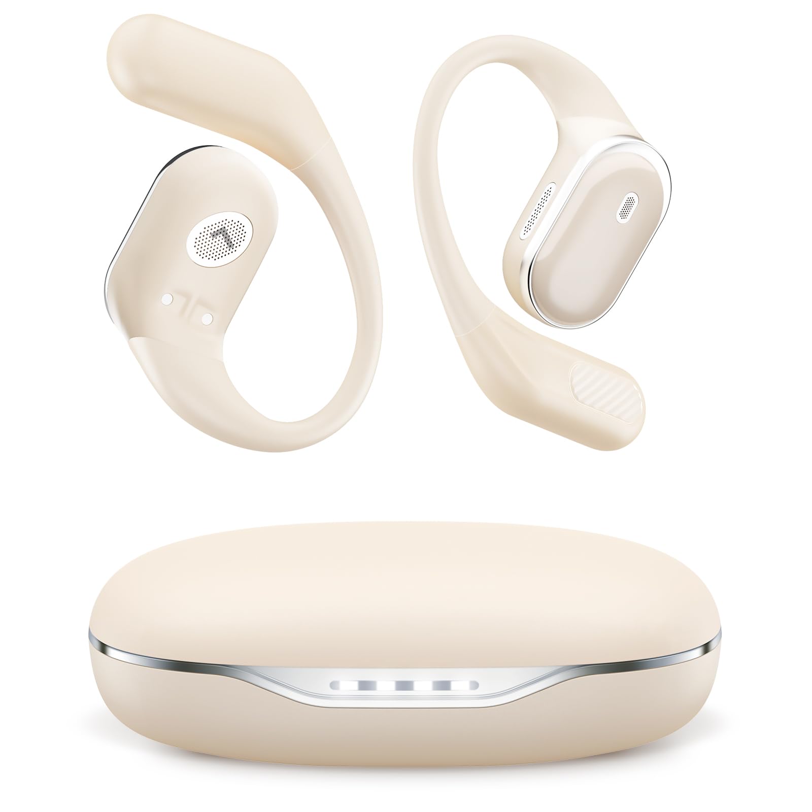 Photo 1 of TRAUSI Open-Ear Bluetooth Earbuds, White