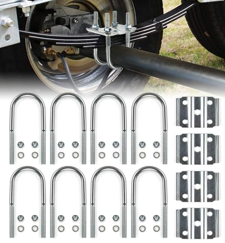 Image of Heavy Duty Trailer U Bolt Kit - Fits 3 inch Round Axles (5200-7000lbs) - 7 inch Long(2pcs)