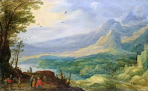 Lienzo de pared Estación en el camino de Joos de Momper: el regalo artístico de 60x90cm