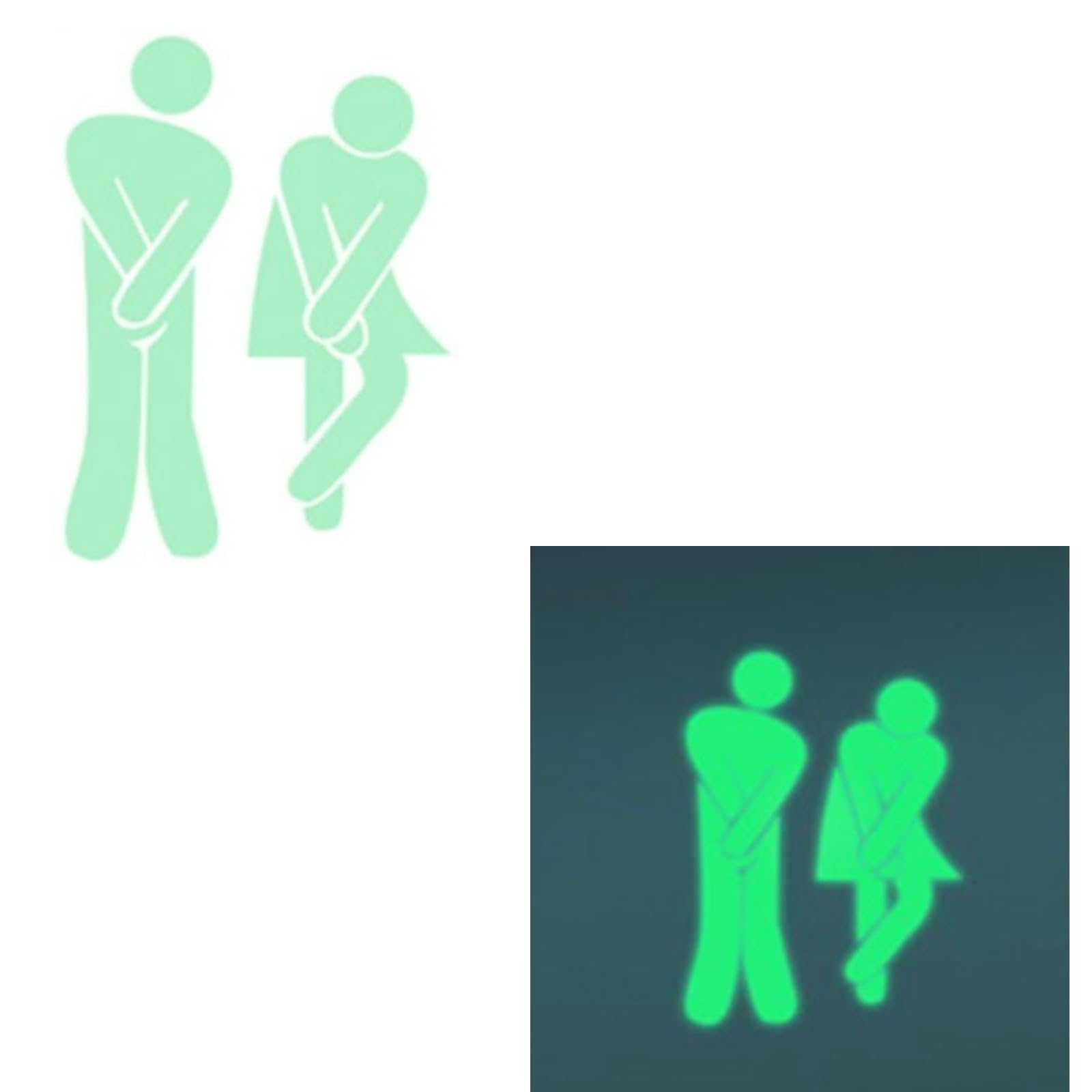 Squarezhenbo Green 1Pc Luminous Lid Toilet Funny Diy Sticker For Toilet Lid Wall Sticker Bathroom Seat Soft Close Wall Sticker，Bathroom Accessories