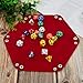 SIQUK 4 Pieces Dice Tray Hexagon Dice Rolling Holder Folding PU Leather Dice Trays for Dice Games Like RPG, DND and Other Table Games (Coffee, Green, Red and Black)