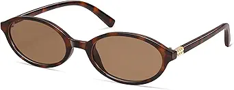 Retro Oval Sunglasses for Women Men Small 90s Trendy Narrow Vintage Fashion Funny Chic Sun Glasses AP3728