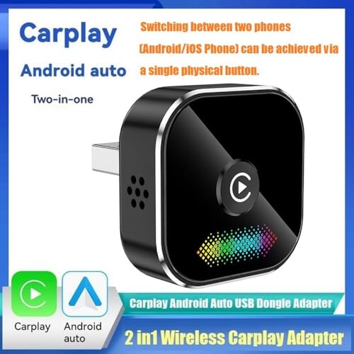 Adaptador USB 2en1 Wireless Carplay Android Auto conmutable para sistemas Android e iOS 4