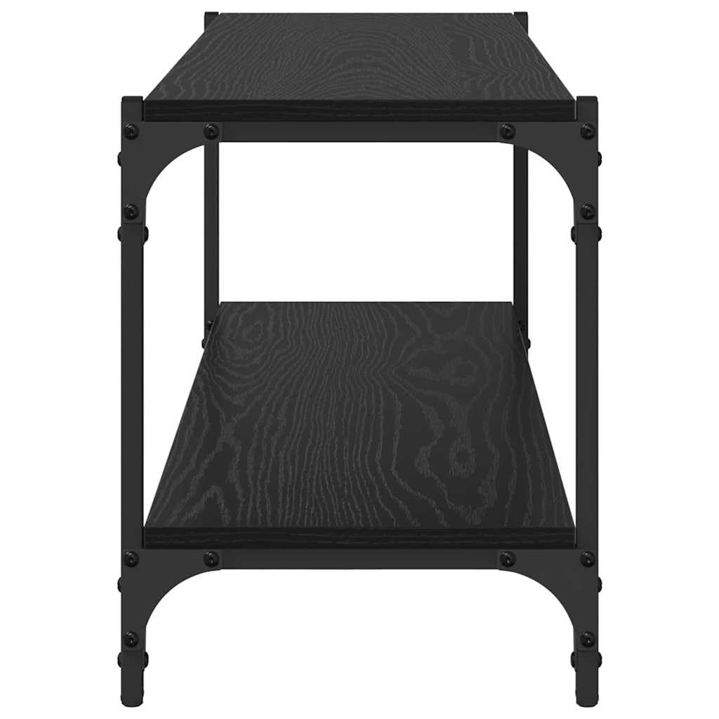 Szafka pod telewizor, czarna, imitacja dębu, 100 x 33 x 41 cm, z 2 półkami, do salonu, biura, miejsca do przechowywania mebli