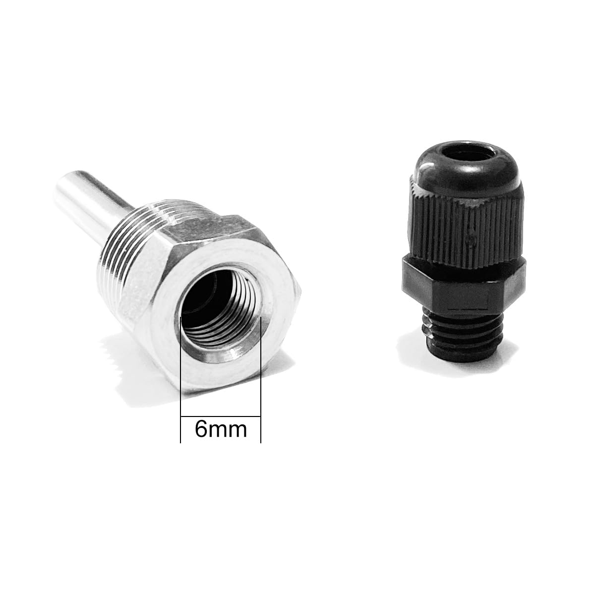 JUKOTA 2 Stück Tauchhülse Aus Edelstahl 304 – G1/2" Gewinde, 8 Mm Außen-Ø, 6 Mm Innen-Ø, 50 Mm Länge – Für Temperatursensoren – Wasserdicht & Korrosionsfest