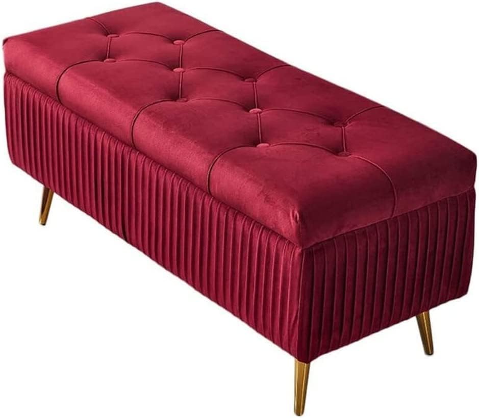 Tabouret coffre de rangement pliable et repose-pieds de salon confortable