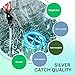 Silver Catch Cast Nets 8ft Radius|1 Inch Mesh for Fishing with Chain Bottom, Salt Water Casting Fishing Net Gear, Easy Throw Nets Fishing Bait in 4.5ft-10ft Radius|3/8