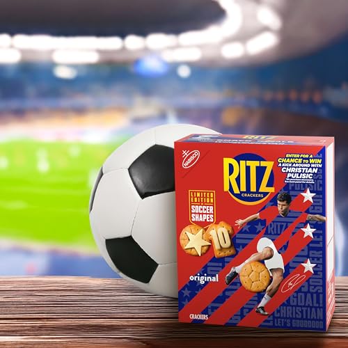 Image of RITZ Soccer Shapes Original Crackers, Snacks for Kids and Adults, Party Snacks, Limited Edition, 12.3 oz (Pack of 2)