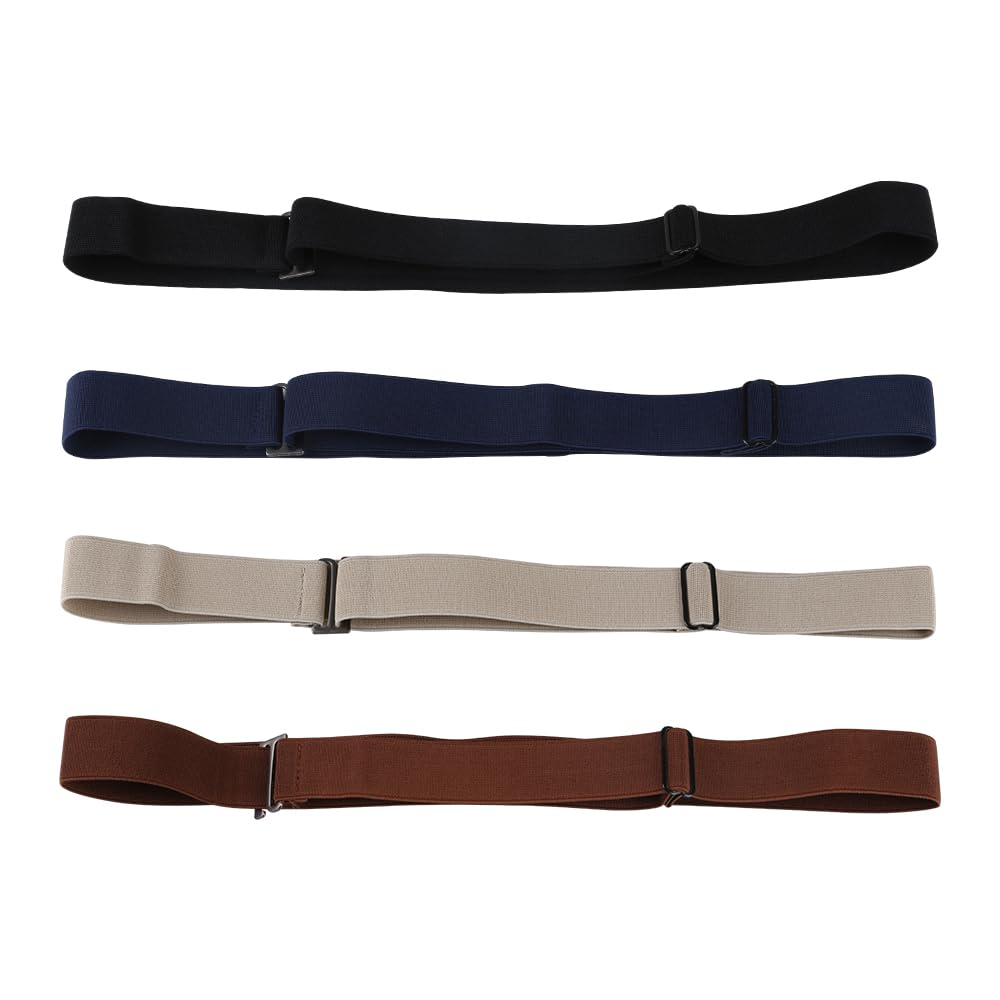 Forbidden Road4PCS Invisible Belt - No Show Elastic Belt for Women & Men - Adjustable Elastic Belts Non Slip Waistband