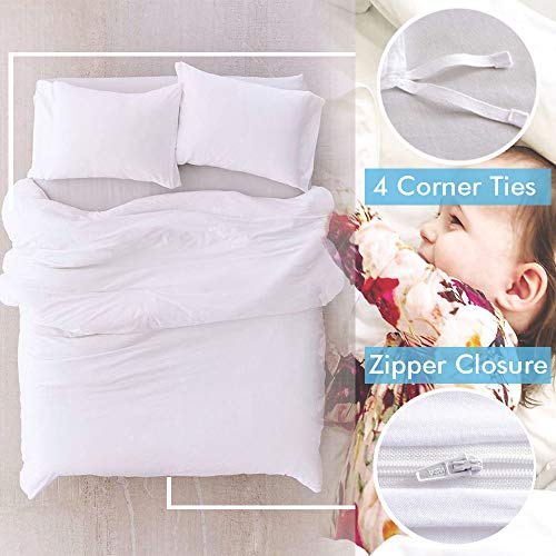 Atsense Duvet Cover King Size, 100% Washed Cotton Linen Feel Super Soft Comfortable, 3-Piece White Duvet Cover Bedding Set, Durable And Easy Care, Simple Style Farmhouse Comforter Cover #TOP3
