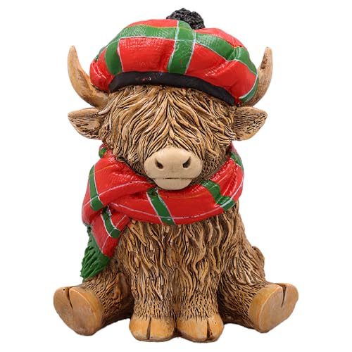 Lesser & Pavey Happy Highland - Figurines Tartan Motif Vache Highland pour décoration d'intérieur | Ornements idéaux, Cadeaux d'amitié pour Femmes et...