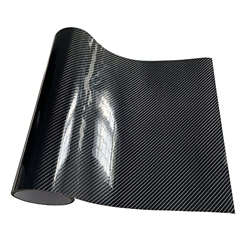 Vinilo para coche y consolas protector negro fibra de carbono 6D