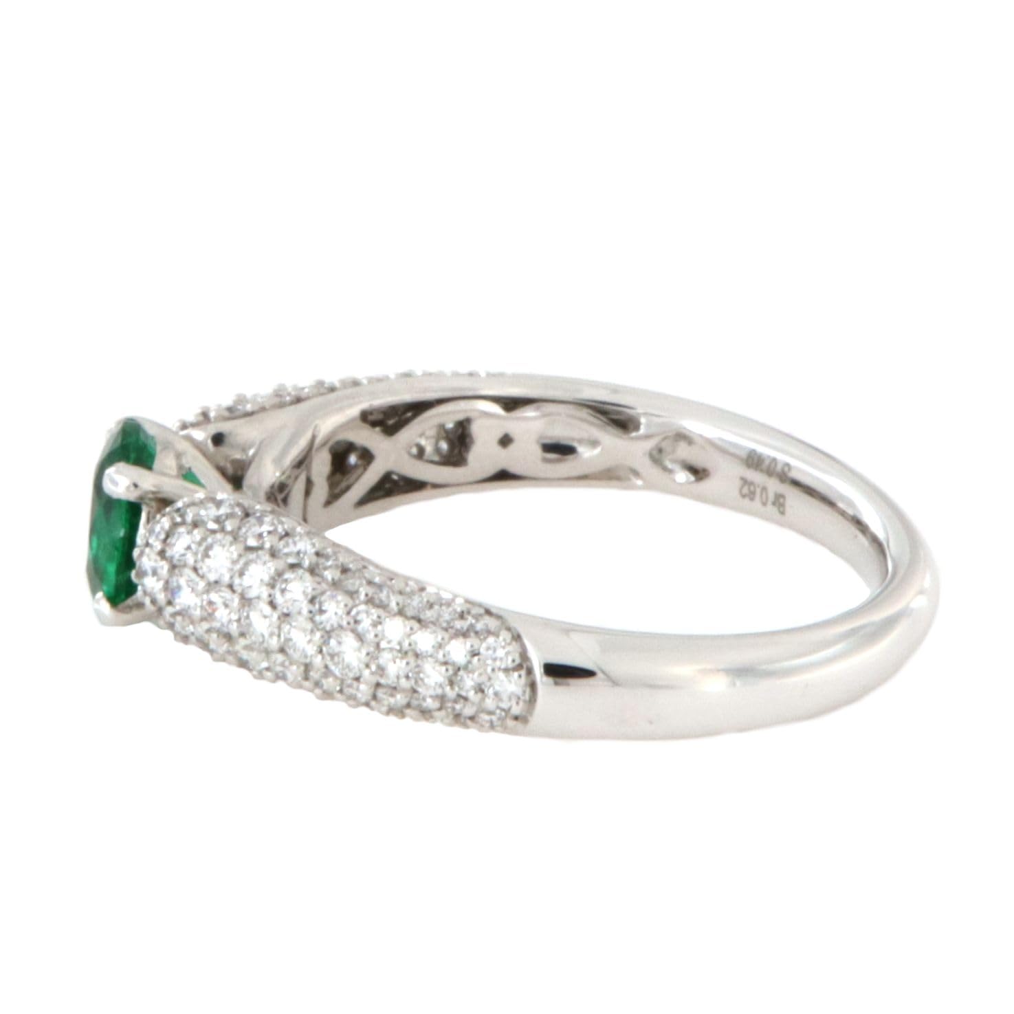 Crivelli Anello Solitario Smeraldo Pavè Diamanti