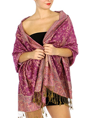 Fabulous Large Soft Double Layer Jacquard Paisley Print Pashmina Scarf Shawl