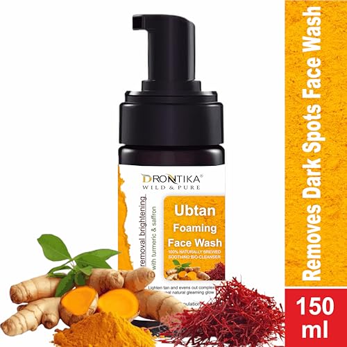Image of Drontika Wild & Pure Ubtan Foaming Face Wash - 100% Natural Ayurvedic Cleanser for Bright, Glowing & Tan-Free Skin - Gently Exfoliates, Sulfate-Free - 300ml