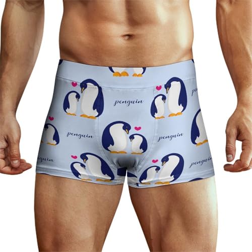 MQPYWLH Cartoon-Pinguin Herren Boxershorts Atmungsaktiv Unterhosen Männer Boxer Unterwäsche
