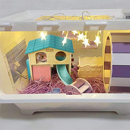 Kathson Hamster House Pets Small Animal Hideout With Funny Climbing Ladder Slide Wooden Hut Play Toys Chews For Small Animals Like Dwarf Hamster And Mouse thumb #1