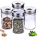 WELLXUNK® Barattoli Portaspezie, 4 Pcs Trasparente Vasetti Portaspezie, Barattoli di Vetro - 100 ml, Dosatori di Spezie con 3 Fori di Regolabili, Cucina Accessori per il Sale, Pepe, Tè, Erbe o Spezie