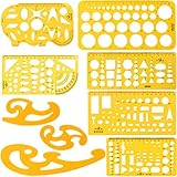 ★ Einfach zu messen: Diese Zeichnungsvorlagen werden alle im professionellen Schablonendruckverfahren hergestellt. Die auf dem geometrischen Lineal aufgedruckte Skala ist klar und leicht zu lesen, selbst bei längerem Gebrauch ist sie nicht leicht zu verwischen.