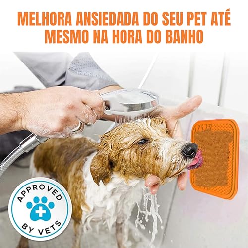 Tapete De Lamber Comedouro Alimentação Lenta Pet Cão Gato P (Azul, P)
