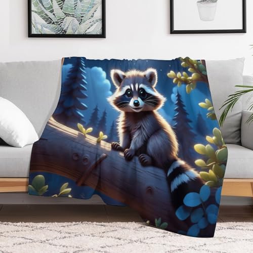 Manta de mapache de 150 x 200 cm para exteriores y sofá 3