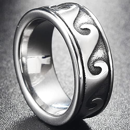 Jude Jewelers 8mm Stainless Steel Retro Vintage Ocean Sea Wave Tide Style Wedding Band Ring4