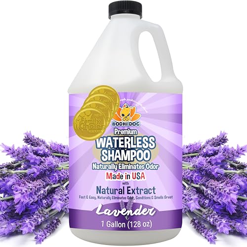 Bodhi Dog Waterless Shampoo - Natural Dry Shampoo for Dogs & Cats - Neutralizes Pet Odor - No Rinse Required - Made of Natural Extracts - Safe for Sensitive Skin - Made in USA - Lavender (1 Gallon)