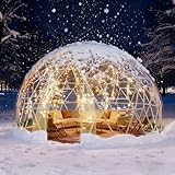 3,6M x 2,2M Gewächshaus Gartenkuppel Zelt für 4–7 Personen, Geodätische Blasenzelt mit TPU-Klar Abdeckung, Durchsichtiges Kuppelzelt für Hinterhof, Hochzeit (Grün, 2.9Mx2.9Mx2.2M)